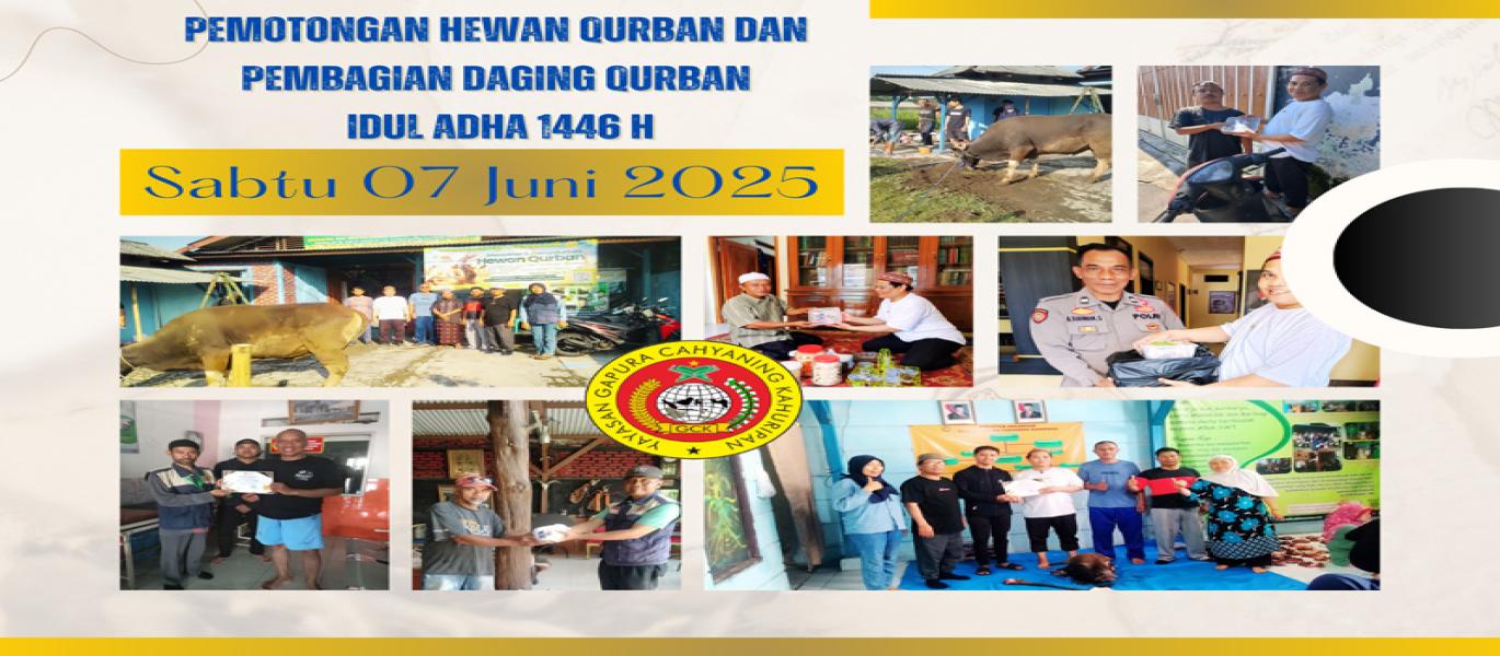 Pemotongan  Hewan Qurban dan Pembagian Daging Qurban Idul Adha 1446 H
